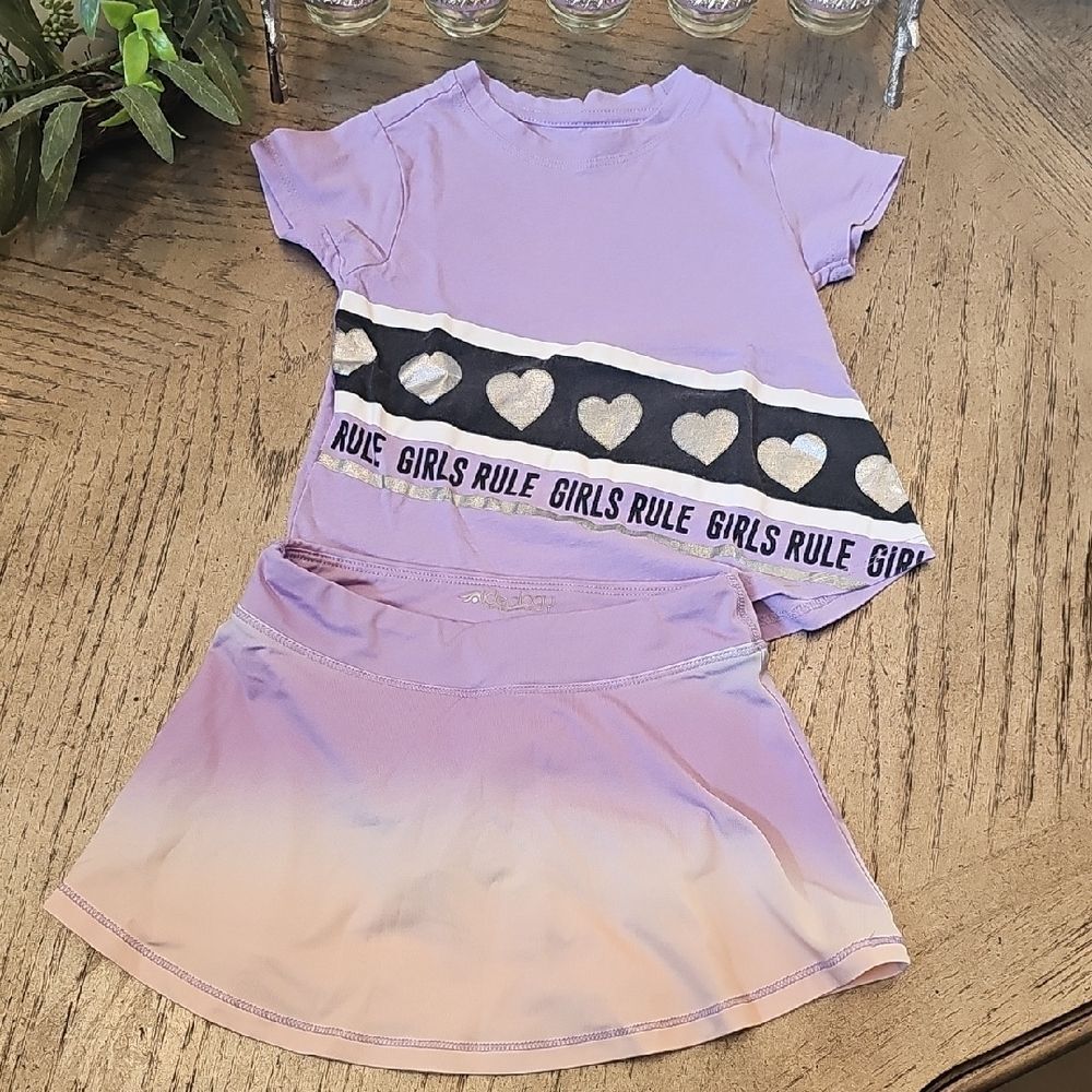 Ideology Lavender Girls Rule Shirt And Skort 3T